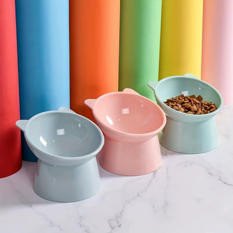 Bols De Nourriture Pour Chat Surélevés, Anti-Vomissement, Bol De Nourriture Pour Animaux De Compagnie Pour Chats À Face Plate, Petits Chiens, Protège La Colonne Vertébrale Des Animaux De Compagnie, Lavable Au Lave-Vaisselle, 1 Pièces
