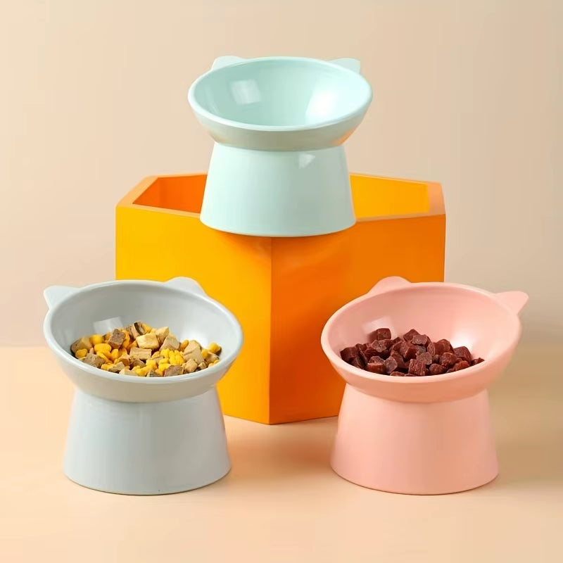 Bols De Nourriture Pour Chat Surélevés, Anti-Vomissement, Bol De Nourriture Pour Animaux De Compagnie Pour Chats À Face Plate, Petits Chiens, Protège La Colonne Vertébrale Des Animaux De Compagnie, Lavable Au Lave-Vaisselle, 1 Pièces