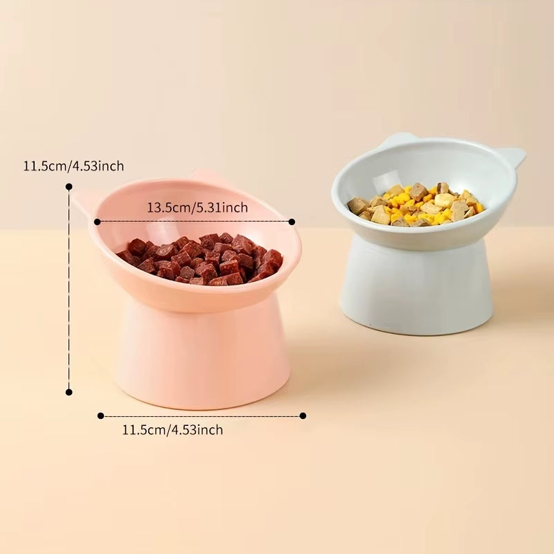 Bols De Nourriture Pour Chat Surélevés, Anti-Vomissement, Bol De Nourriture Pour Animaux De Compagnie Pour Chats À Face Plate, Petits Chiens, Protège La Colonne Vertébrale Des Animaux De Compagnie, Lavable Au Lave-Vaisselle, 1 Pièces