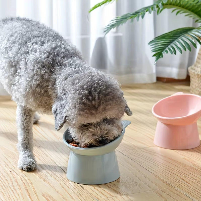Bols De Nourriture Pour Chat Surélevés, Anti-Vomissement, Bol De Nourriture Pour Animaux De Compagnie Pour Chats À Face Plate, Petits Chiens, Protège La Colonne Vertébrale Des Animaux De Compagnie, Lavable Au Lave-Vaisselle, 1 Pièces